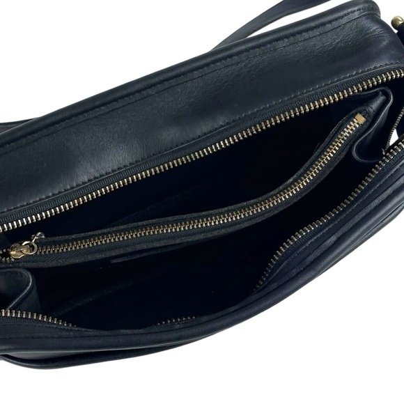 COACH 9974 MULTI ZIP SWINGPACK 90S 1995 BLACK GLOVETANNED LEATHER CROSSBODY BAG - Picture 11 of 13